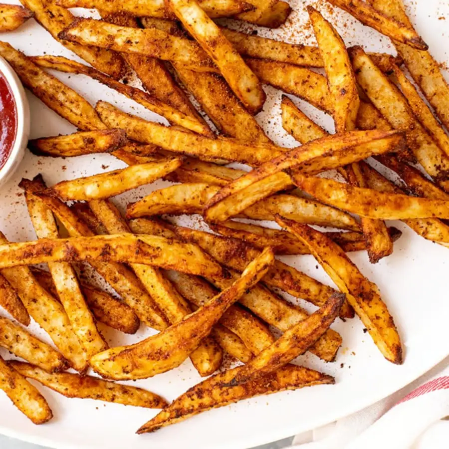 Boardwalk fries with malt vinegar and Old Bay