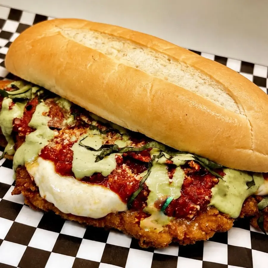The Gabagool sandwich with marinara, mozzarella and capocollo